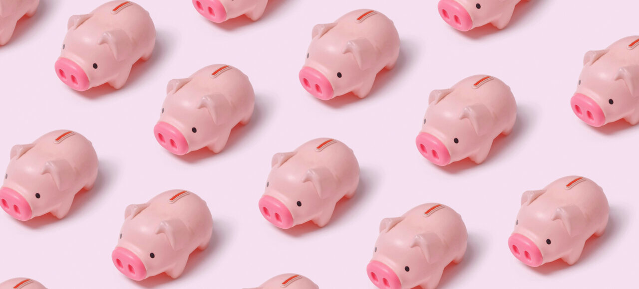 Image of pink piggy banks in a grid pattern - Cost-Effective Creative Refresh